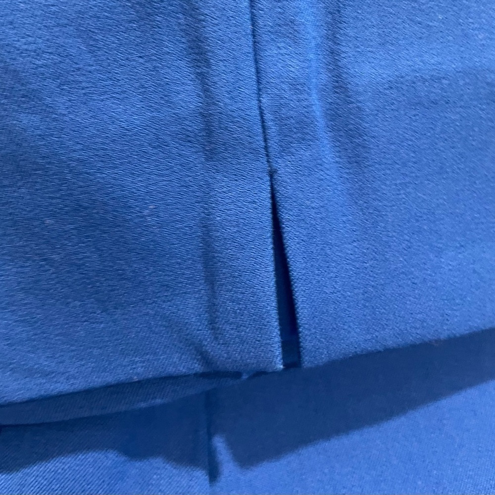 TALBOTS Pants Size 2 Solid Blue Side Zipper Mid Rise Slim Leg Ankle Length - Picture 4 of 8